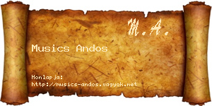 Musics Andos névjegykártya